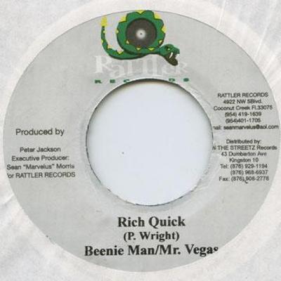 7inch Record BEENIE MAN, MR. VEGAS - Rich Quick Rattler 2002 Jamaica Reggae, Ska & Dub