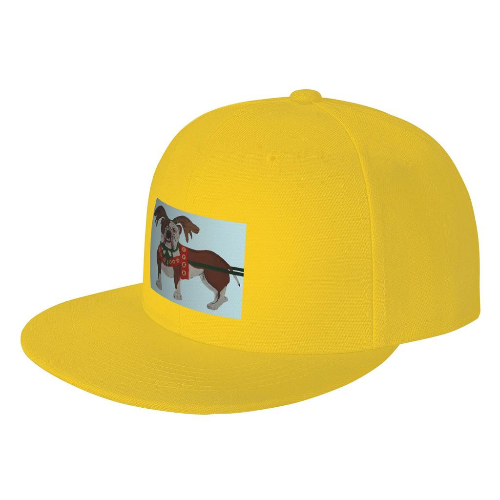Fashion Bulldog Santa s Reindeer Flat Brim Sun Hat Vintage Washed Denim Hat Caps Unisex