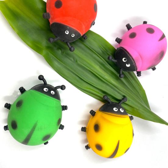 2Pcs Stress Reliever Toy Leisure Decorative TPR Ladybug Vent Flour Ball Depression Toy Birthday Gifts