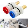 White Faucet Cartridge ABS Faucet Accessories Durable Hot Cold Water Cartridge  Bathroom Faucet