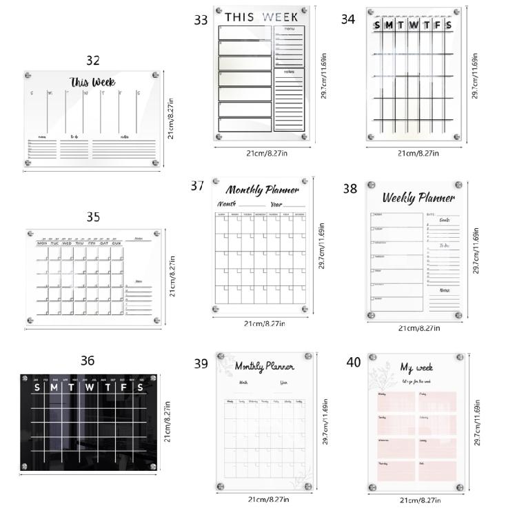 Acrylic Dry Erase Calendar Board To Do List Whiteboard for Wall Decorative