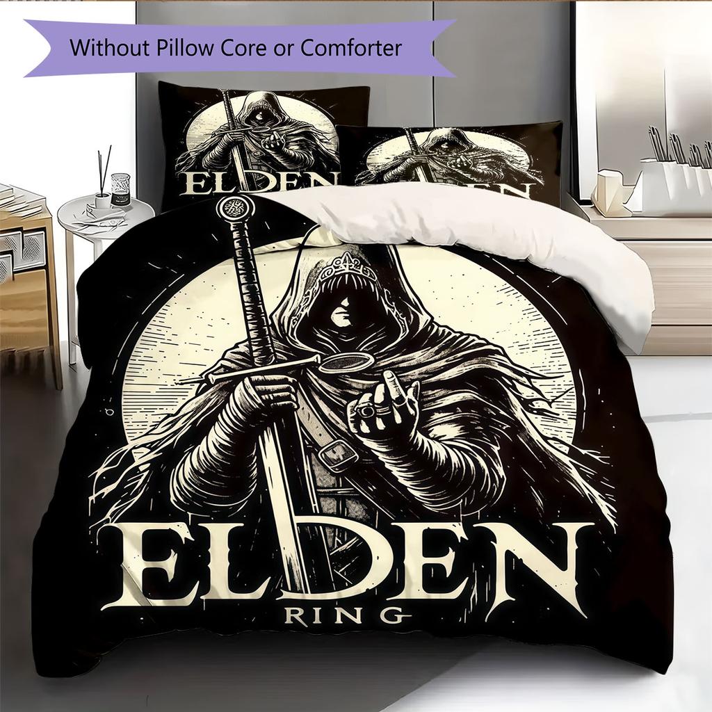 Elden Ring Veil Bedding Quilt Set Quilt Cover Pillowcase Home Decoration Birthday Gift (1 * duvet cover + 2 * pillowcase, without core)