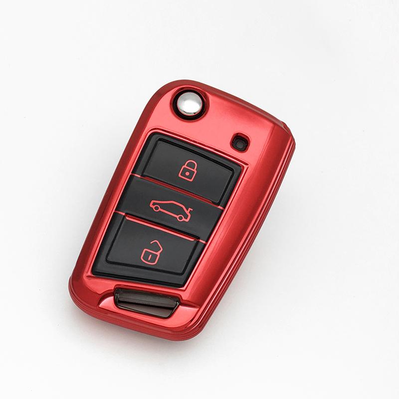 Autoschlüsselhülle Abdeckung Schale Tasche Für Skoda Octavia Kodiaq Karoq Für Seat Ateca Leon Für Volkswagen VW Polo Golf 7 MK7 Tiguan passat