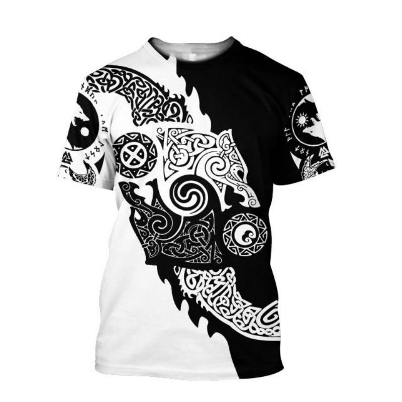 

Мужская повседневная уличная футболка с коротким рукавом и 3D-цифровым принтом с узором монстра игральных карт 6XL