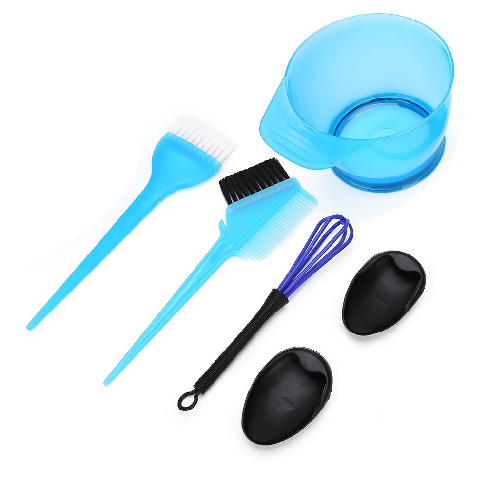 Hair Coloring Brush Hair Tint Salon Mixing Bowl Anti‑Slip Hair Dyeing Styling Tool(Blue )