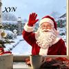 Santa Claus Decorations Christmas Static Window Clings, Waving Stickers, No?Glue Removable Seasonal Decals Glass Decal for Balcony Home Shop Holiday