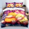 Ensembles de literie Psyduck de dessin animé Ensemble exquis de literie Housse de couette Ensemble couette de lit Décoration de chambre à coucher Cadeau d'anniversaire