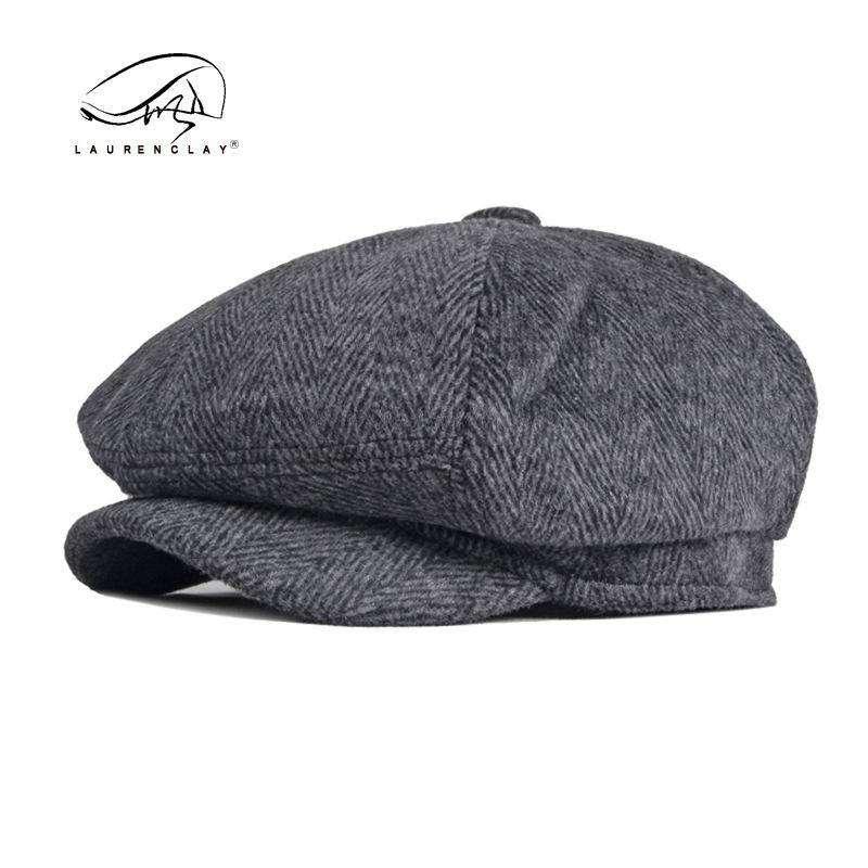 

Осень и зима новая шерстяная беретка мужская британская ретро восьмиугольная шляпа повседневная литературная утиный язык шляпа художника шляпа газетчика женская 56-58cm чёрный