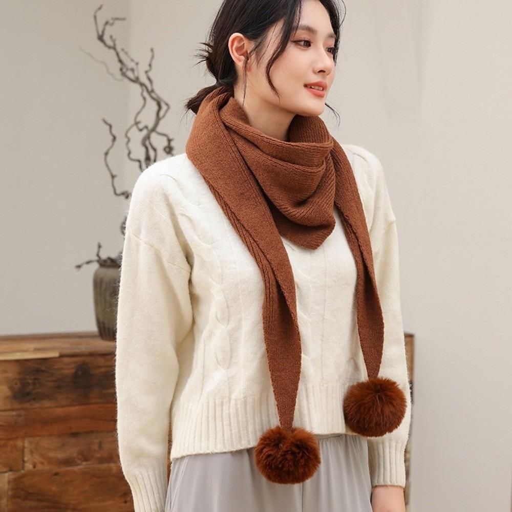 

Multi-functional Knitted Triangular Scarf Windproof Headscarf New Neck Warmer Women 3