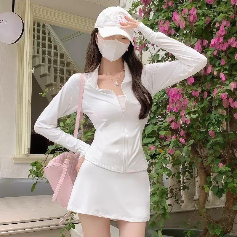 

Stand-up Collar Yoga Sunscreen Clothing Summer Anti-ultraviolet Sunscreen Clothing Slim Slimming Lightweight Sunscreen Shirt S