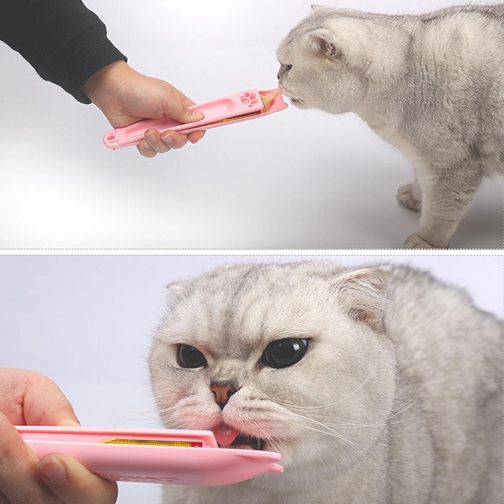 Buy Cat Feeding Spoon Liquid Snack Pliers Nutrition Cream Pet Feeder at