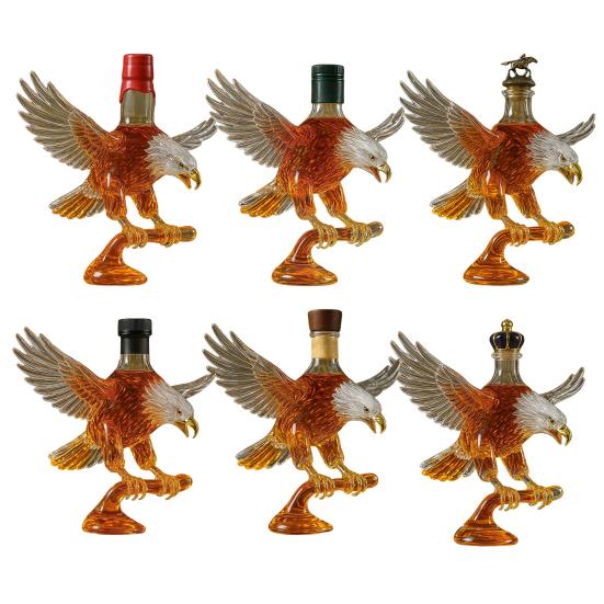 Eagle Liquor Decanter 300ml Creative Glass Whiskey Bottle 3D Carved Eagle Design Unique Gift for Whiskey Lovers And Pet Enthusiasts