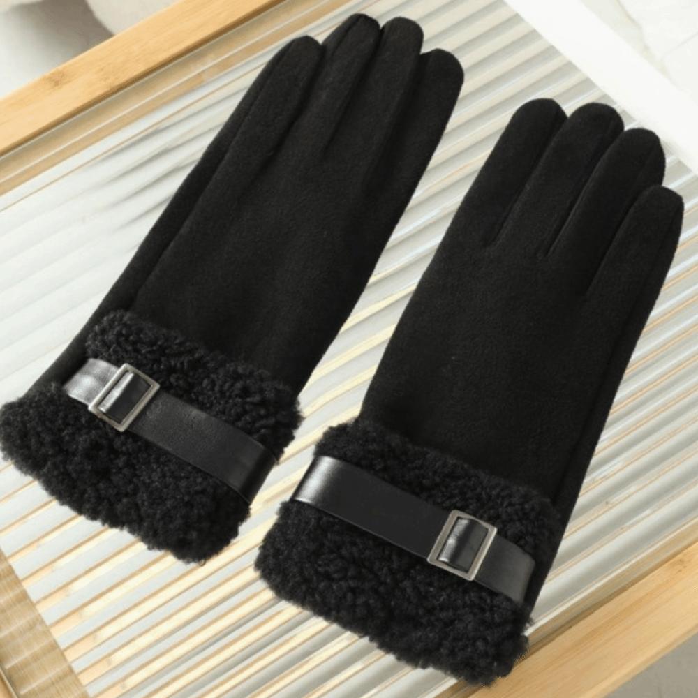 Full Finger Women's Winter Gloves Thickened Cycling Mittens Fashion Women Fleece Gloves  Mom