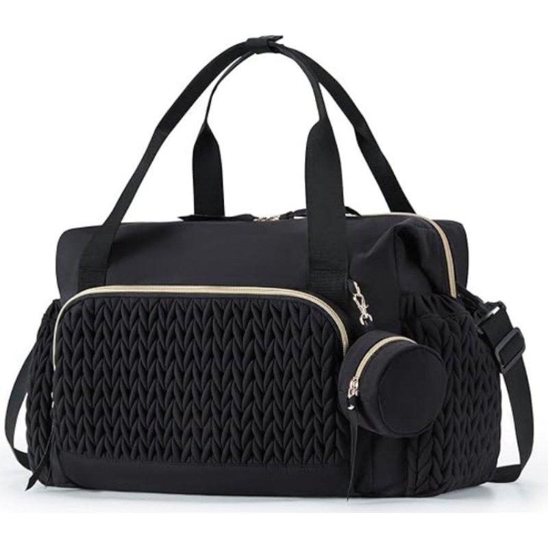 

Large Capacity Diaper Bag, Multifunctional Travel Mommy Bag with Insulated Pocket & Pacifier Case, Waterproof Baby Hospital Bag чорний