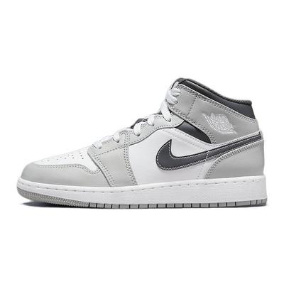 Air 1 Mid GS Jasnoszary Dymny Buty Sportowe Dziecięce Biały Antracyt 554725-078