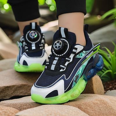 Grenzüberschreitende Jungenschuhe 24 Frühling neu Netz atmungsaktiv Drehschnalle leicht Kinder-Sneaker Jungen Reiseschuhe