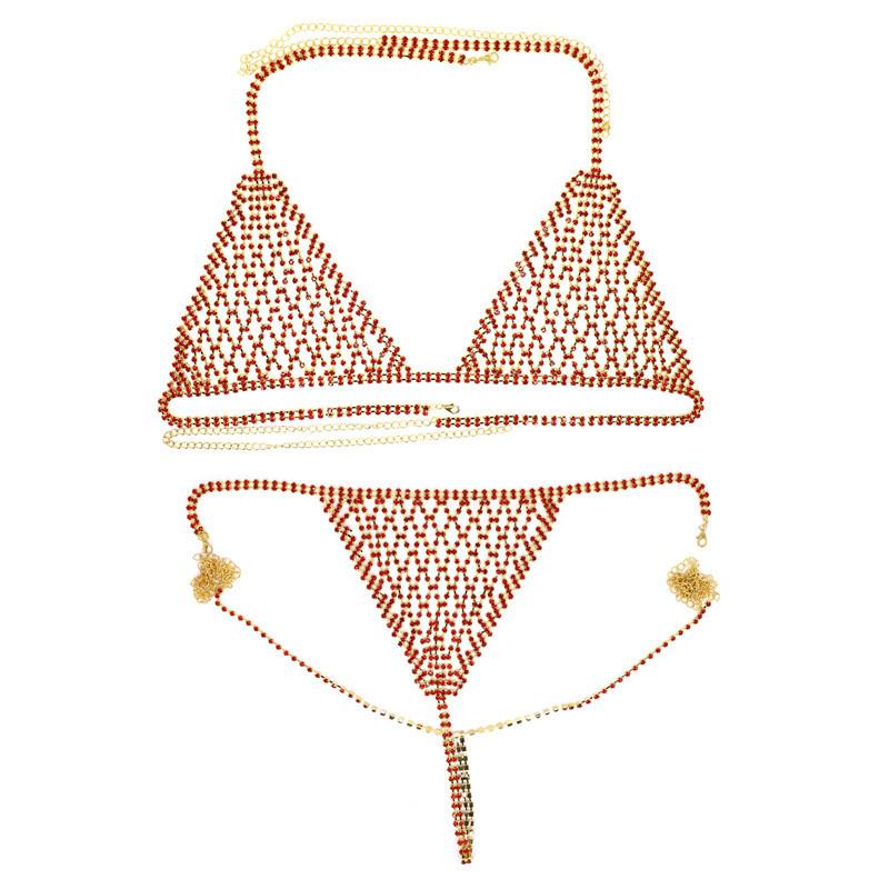 Fine Jewelry Body Chain Bra and Panties Bikini Set Summer Chest Sexy Underwear Women Rhinestone Body Jewelry