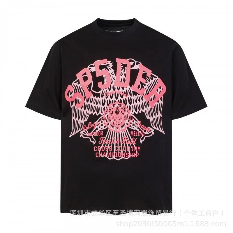 Sp5der 3D Puff Print Graphic Tee Men Loose Fit Cotton Short Sleeve T-Shirt Casual Wear