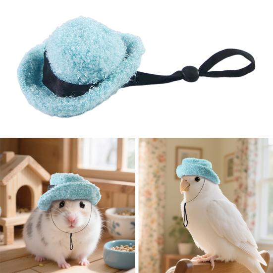 Yousheng Little Pet Hat with Soft Fleece Lining Adjustable Elastic Band Cowboy Design Pet Headgear Street Photography Pet Accessory