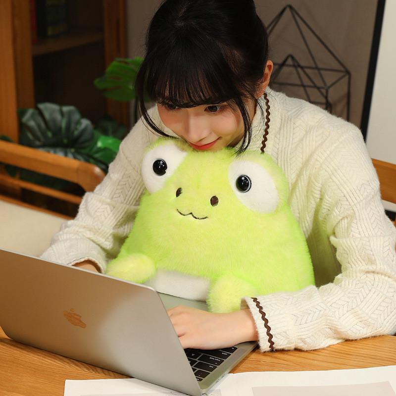 New Two-tone Cashmere Little Frog Plush Toy Smiling Frog Doll Children's Companion Doll 20cm 0.15kg