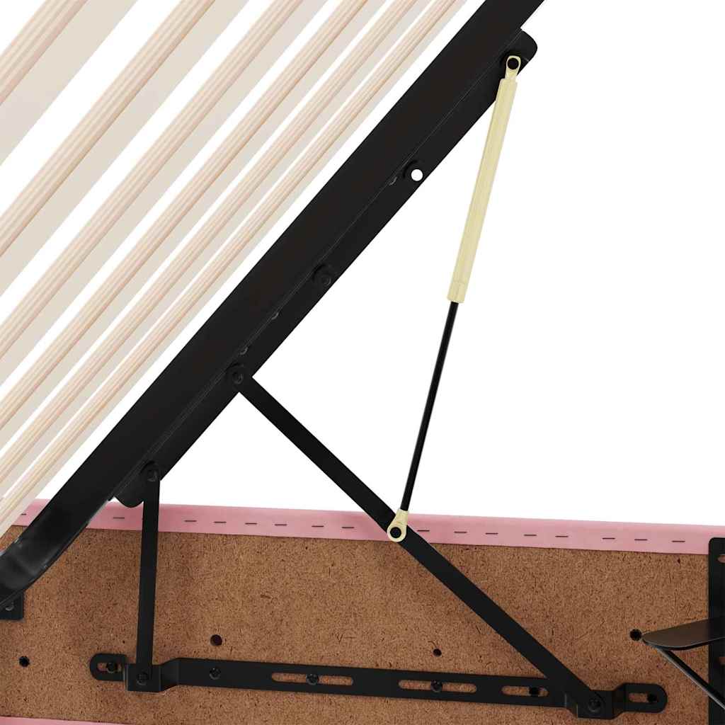 Storage Bed with Mattress Pink 160 x 200 cm Velvet