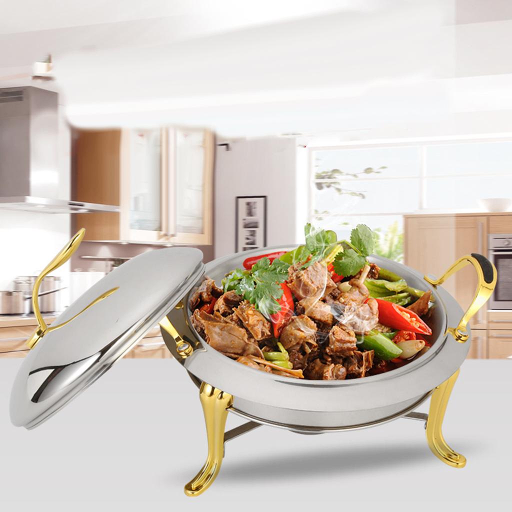 Stainless Steel Chafing Dish Portable Anti Scald Handle Cooking Utensil for Outdoor Backpacking Commercial Barbecue Travel