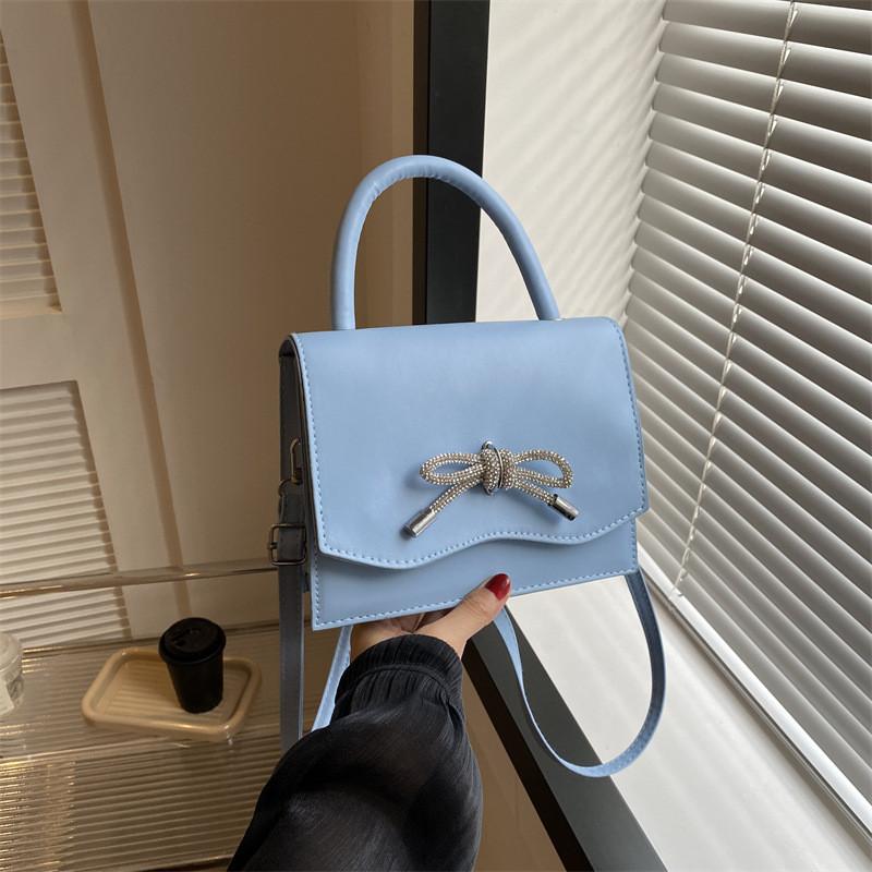 Vintage Chic Small Square Bag For Women In Black White Blue Grey And Rose Pink For Casual Commute Stylish Look