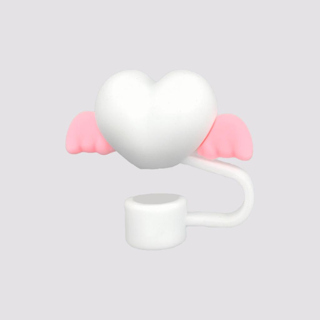 Love Wing Straw Cap Cup 10mm Set Home Goods Heart-Shaped Caps Hit Product