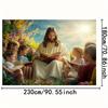 1 piece, 2D flat Bible story photography background cloth - Jesus, children and natural scenes, inspired by religious decoration