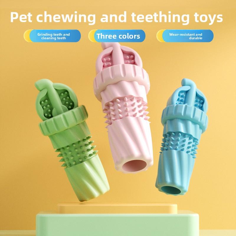 Pet Toy Cola Cup-shaped Dog Toy, Durable Teething Toy Set
