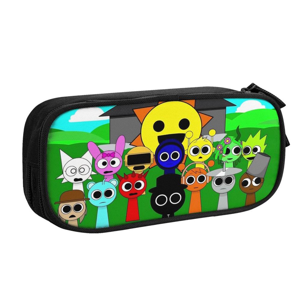 Sprunki Game Pencil Case Cute Cartoon Pencil Box Pen for Student Large Storage Bags Students School Gift Stationery
