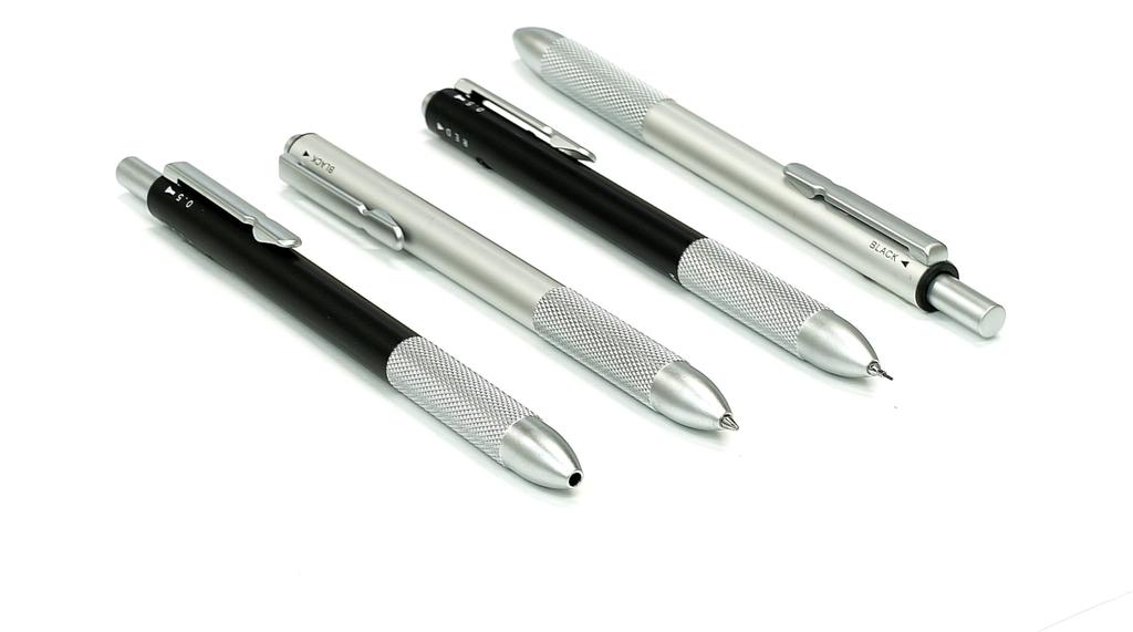 Made In Metal 4 Mechanic Premium Japan, Non-Slip Knock-Style Multi-Function Pen, Boxed, K7-S4M-1-S