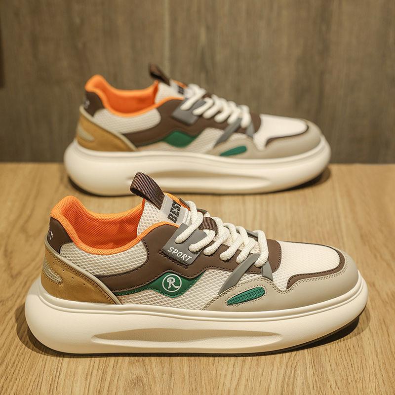 Men's Shoes Summer 2025 New Breathable Mesh Casual Sports Shoes Men's Running Non-slip Thick-soled Forrest Gump Board Shoes