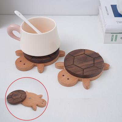 Creative And Cute Shape Black Walnut Solid Wood Turtle Insulation Mat Kettle Tea Coaster Tableware Anti-Scald Table Ornaments