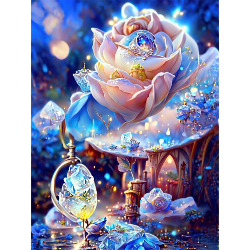 5D DIY Diamantmaling Naturlandskap Husbygning Diamantbroderi Maling Full Rund Diamantmosaikk DIY Hjemmedekor Gave