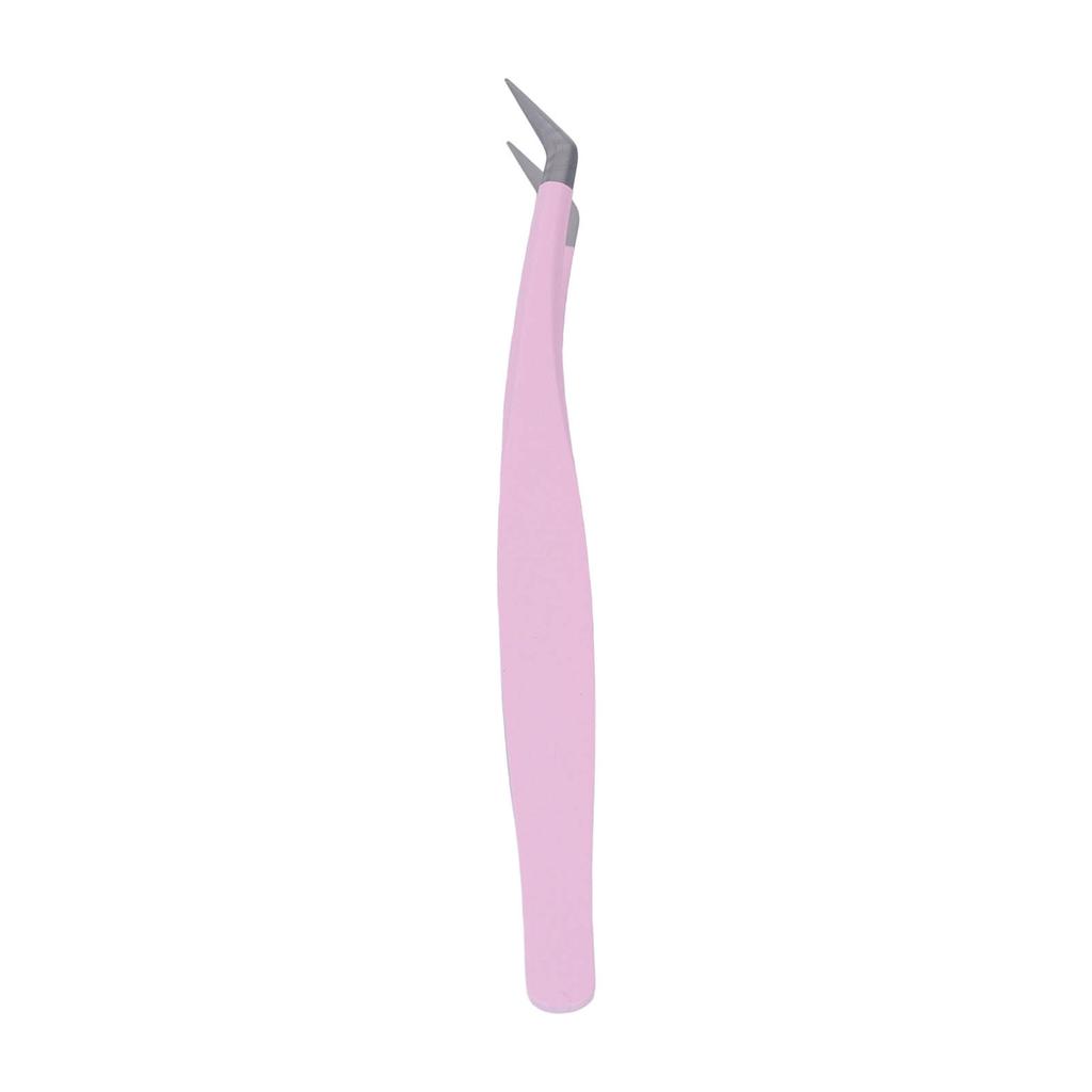 Eyelash Extension Tweezers Professional Stainless Steel Precise Bent Lash Tweezers for Fanning