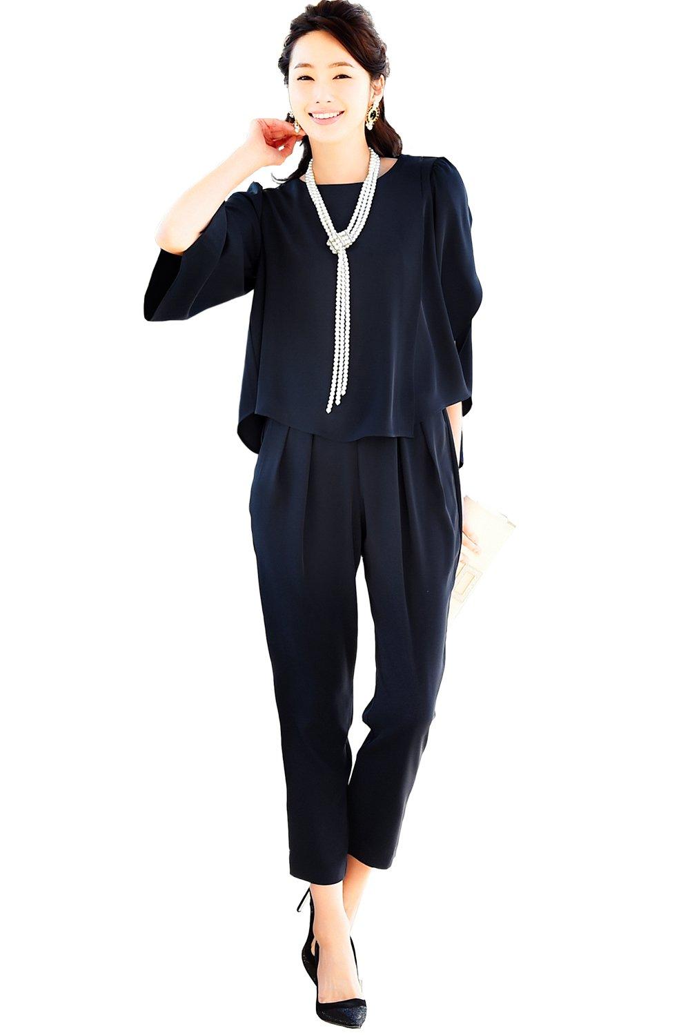 

Louet Petal Sleeve Pants Suit Setup Pants Dress Pants Suit Party Dress Formal Party Dress Formal Dress Large Size Lace Wedding L Navy [Louis Boutique]