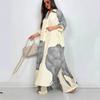 Set Elegante Primavera Estate Moda Stampata Camicia Lunga Pantaloni a Gamba Larga Completo Casual Lento Oversize Set Donna