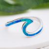 Anello Versatile Design Creativo Moda Argento Sterling Glifo Bianco Blu