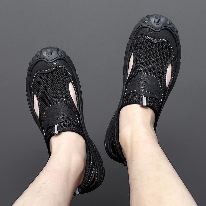 Outdoor Trendy Sandals Summer Mesh Hollow Casual Outerwear Shoes Men's Breathable Sports Shoes Beach Sandals New