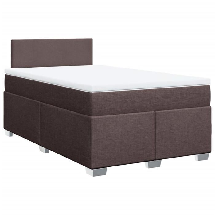 Maison Exclusive - Sommier à lattes de lit et matelas marron foncé 120x190cm tissu