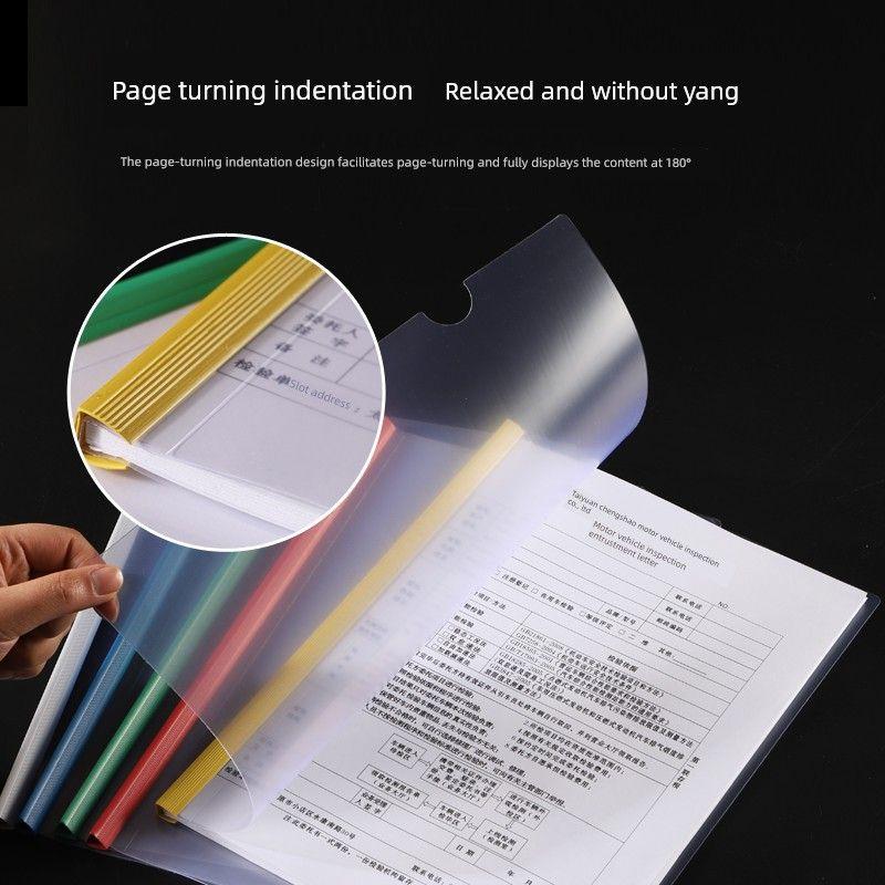 Transparent Thickened Plastic Test Paper Storage Clip File Binder File Protective Folder Transparent Pull Rod Insert Book Holder Transparent Folder