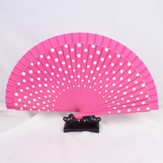 Practical Beautiful Decoration Multicolor Dot Print Folding Fan Home Supply Decorative Fan