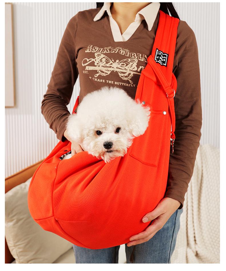Foldable Portable Solid Color Pet Shoulder Bag for Small Dogs
