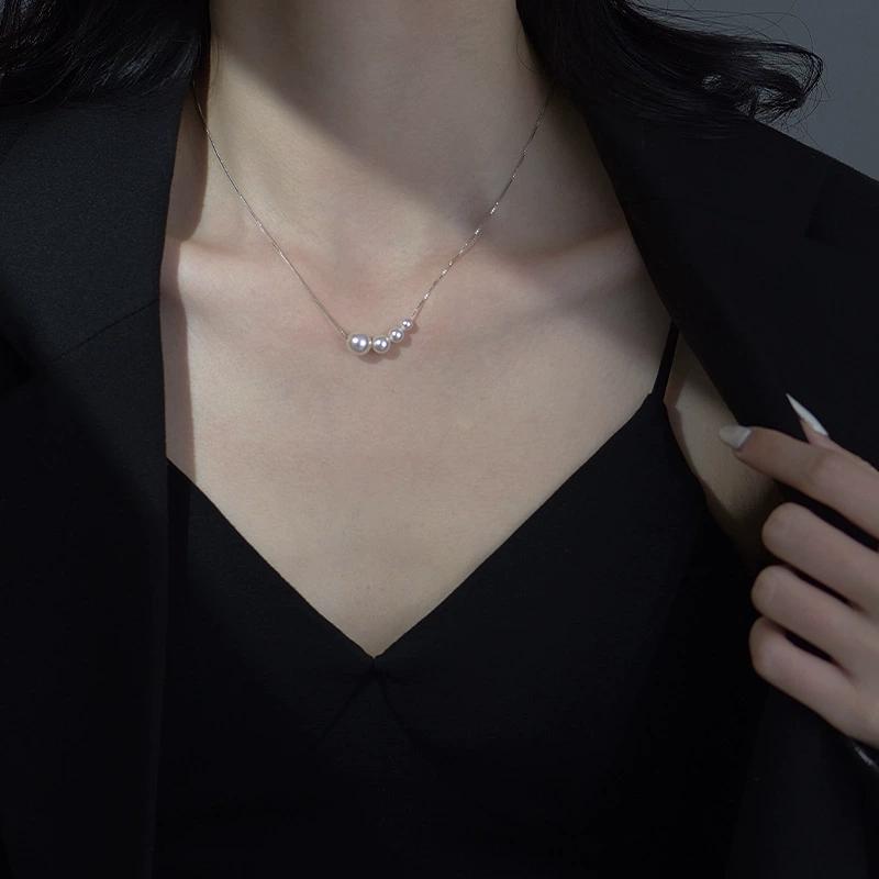 FY-BX0025 Light Luxury Niche Gradient Clavicle Necklace for Women S925 Silver Adjustable Pull Box Chain