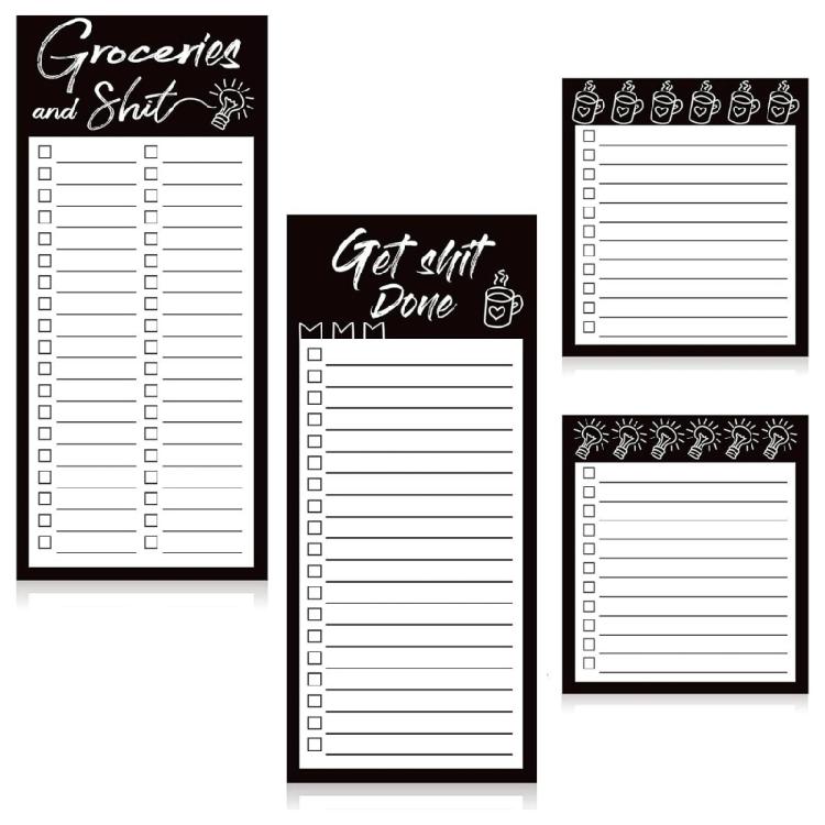

4Pcs Fridge Magnetic Notepads 50Sheets/Pad Lined Adhesive Note Paper for Shopping Plans Note Memos and Task Management 1
