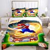 Mario'S Adventure Mushroom Land Print 3Pcs Bedding Setduvet Cover With 2 Bedropillowcase Home Birthday Gift