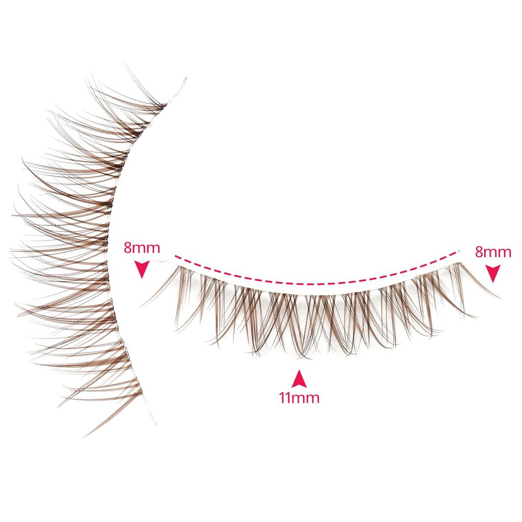 10 Pairs Brown False Eyelashes with Clear False Japanese Anime Brown Asian False Natural Individual Bands, Manga-Style Eyelashes, Cosplay, Eyelashes,