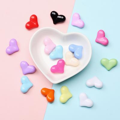 17mm * 22mm 5 teile/beutel Einfarbige Candy farbe Herz-förmigen Große Perlen Für Schmuck Machen Handgemachte Accessoires DIY Handgemachtes Material