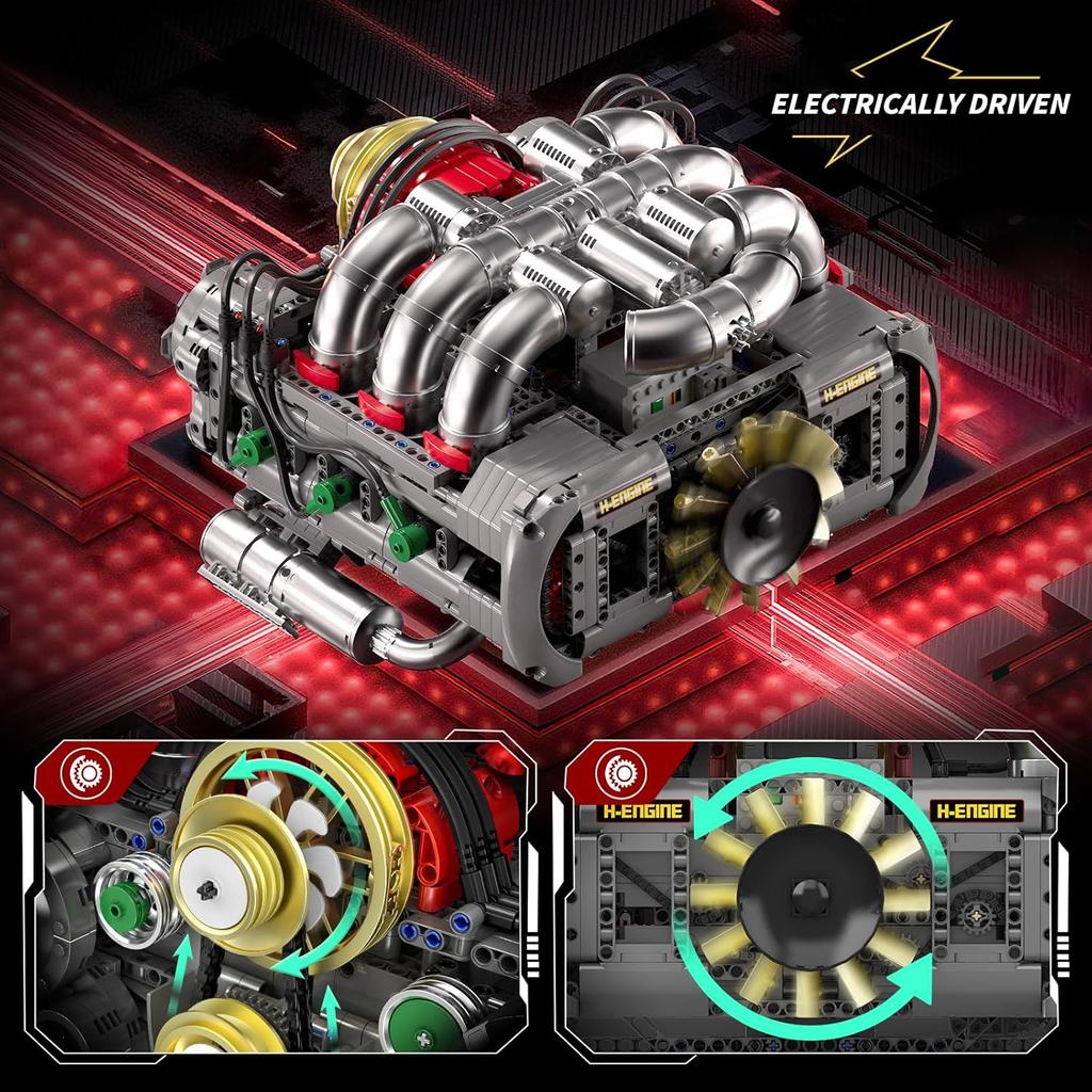 MOULD KING 10181 Technische Auto Spielzeuge Der Motorisierte Flachmotor Baustein Zusammenbau Auto Motor Ziegelmodell Kinder Weihnachtsgeschenk